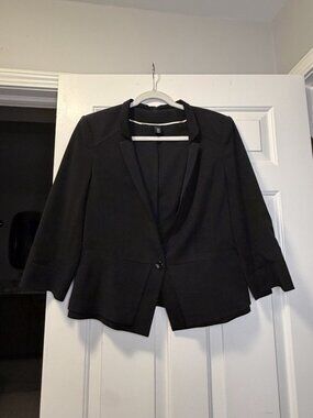 White House Black Market Black Peplum Blazer Size 12